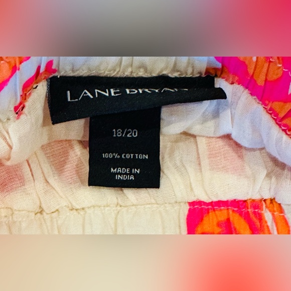 Lane Bryant Neon Floral Lined Midi Skirt Women’s 18/20 Pink Orange Roses Pockets - Picture 8 of 8